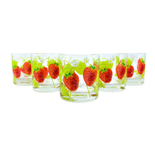 Rare Vintage Saks Fifth Avenue Strawberry Glasses, Set of 5