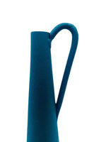 Tall Metal Textured Green Vase