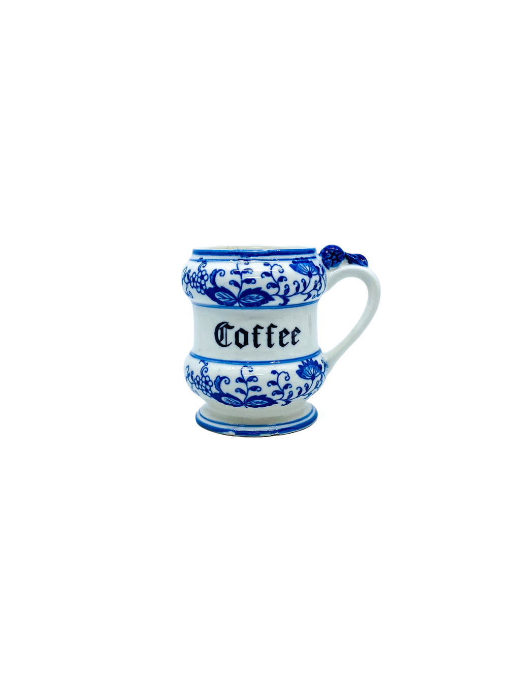 Vintage 1950’s Ornate Blue Onion Coffee Mug, Japan