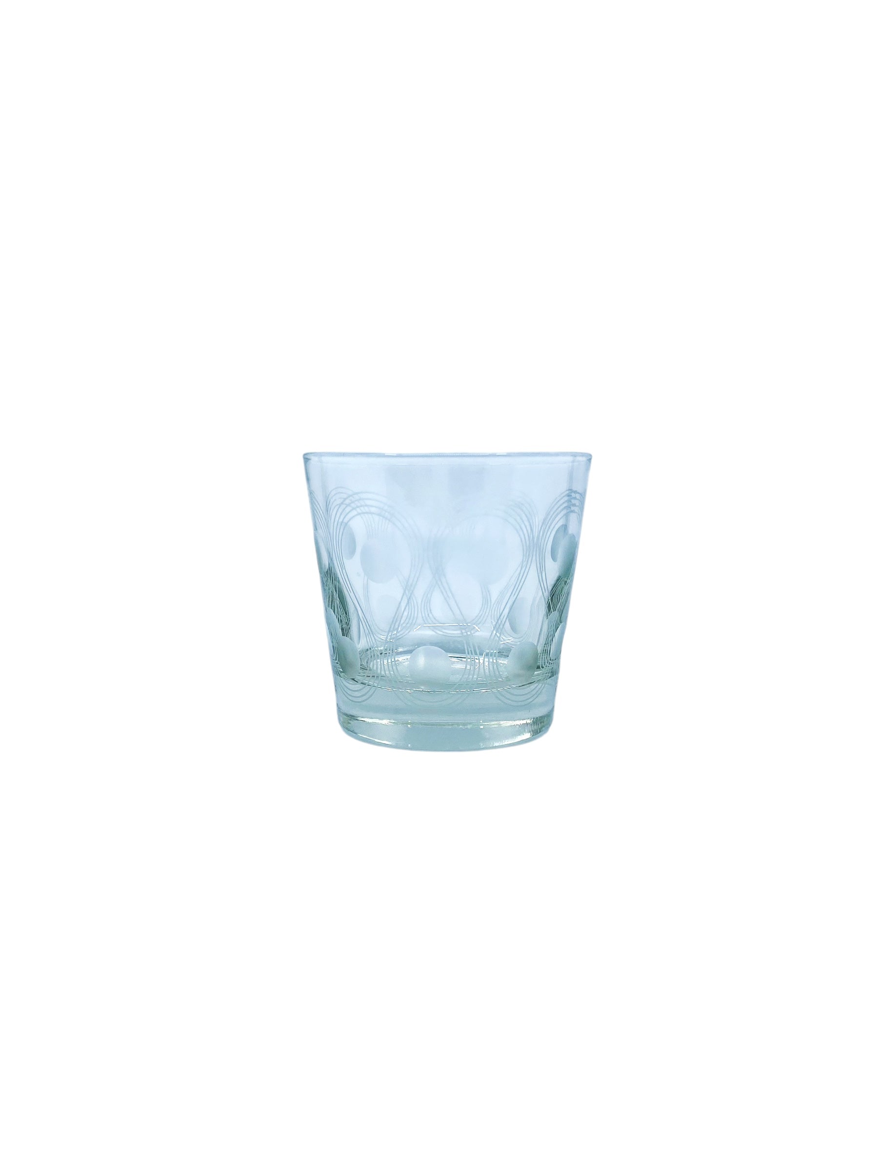 Vintage Libbey Swirl & Dot Old Fashioned Glasses, Set of 4