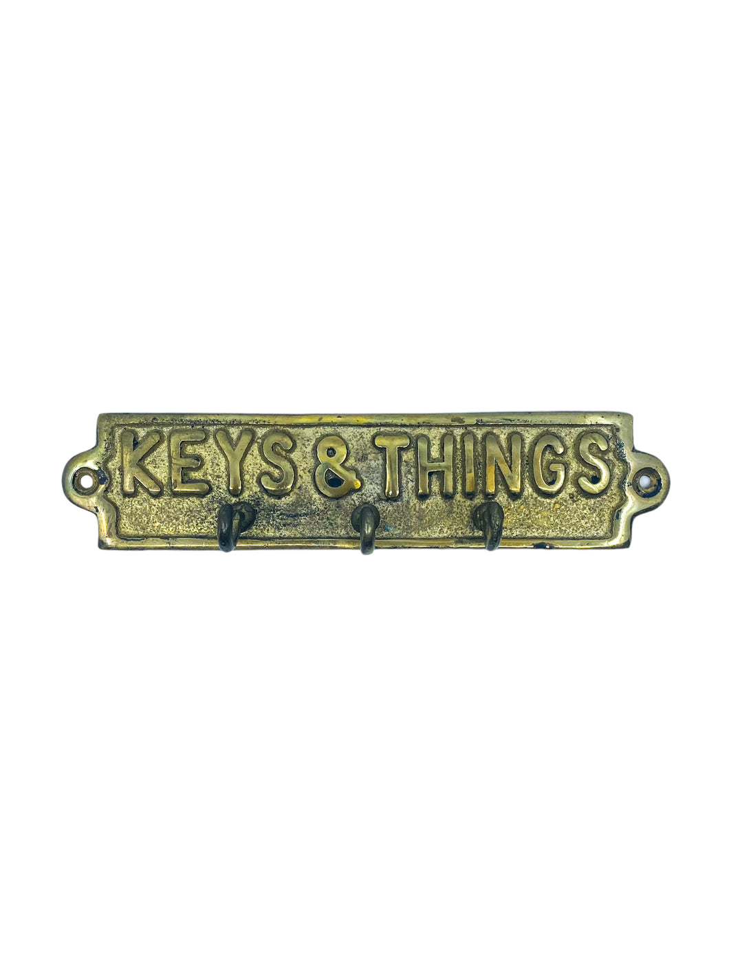 Vintage “Keys & Things” Brass Wall Mount