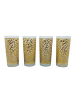 RARE Vintage Scot Simon for Mikasa 24kt Gold Frosted Highball Glasses, Set of 4