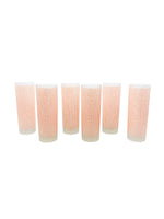 Vintage Tastesetter Frosted Coral Highball Glasses, Set of 6