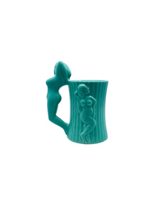 Fishs Eddy Teal Pin-up Girl Mug