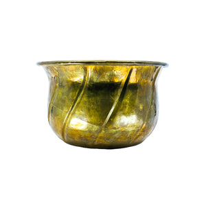 Large Hammered Brass Cachepot / Planter