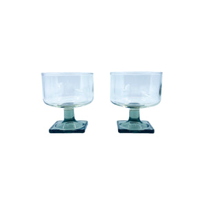 Vintage Federal Glass Nordic Midnight Sherbert Glasses, Pair