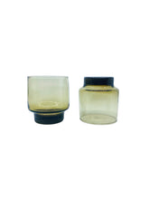 Vintage 1970’s Libbey Tawny Stackable Smoked Glasses, Pair