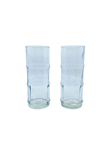 Vintage Bamboo Shaped Highball Glasses, Pair