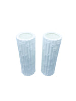 Vintage William Sonoma Home Ceramic Faux Bamboo Vases, Pair