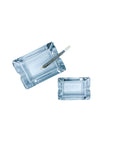 Vintage Clear Crystal Stacking Glass Ashtray Set