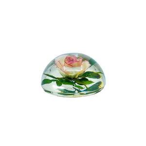 Floral Rose Lucite Paperweight
