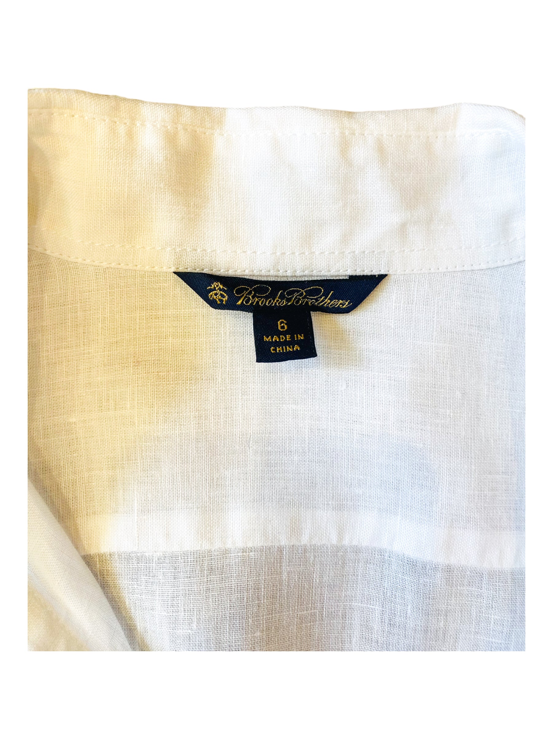 Women’s Brooks Brothers White Linen Shirt