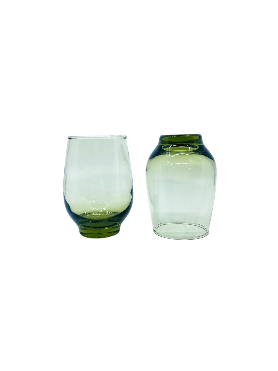 Vintage Libbey Avocado Green Temp Glasses, Pair