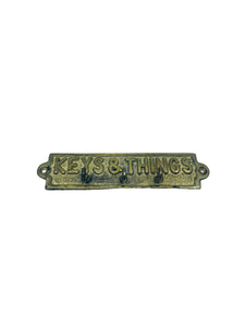 Vintage “Keys & Things” Brass Wall Mount