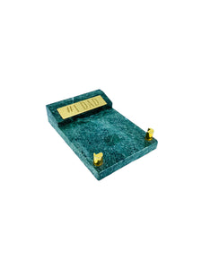 Vintage #1 Dad Marble & Brass Note Holder