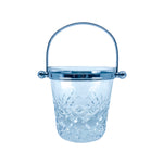 Vintage Silver Plated Crystal Cut Ice Bucket + Tongs