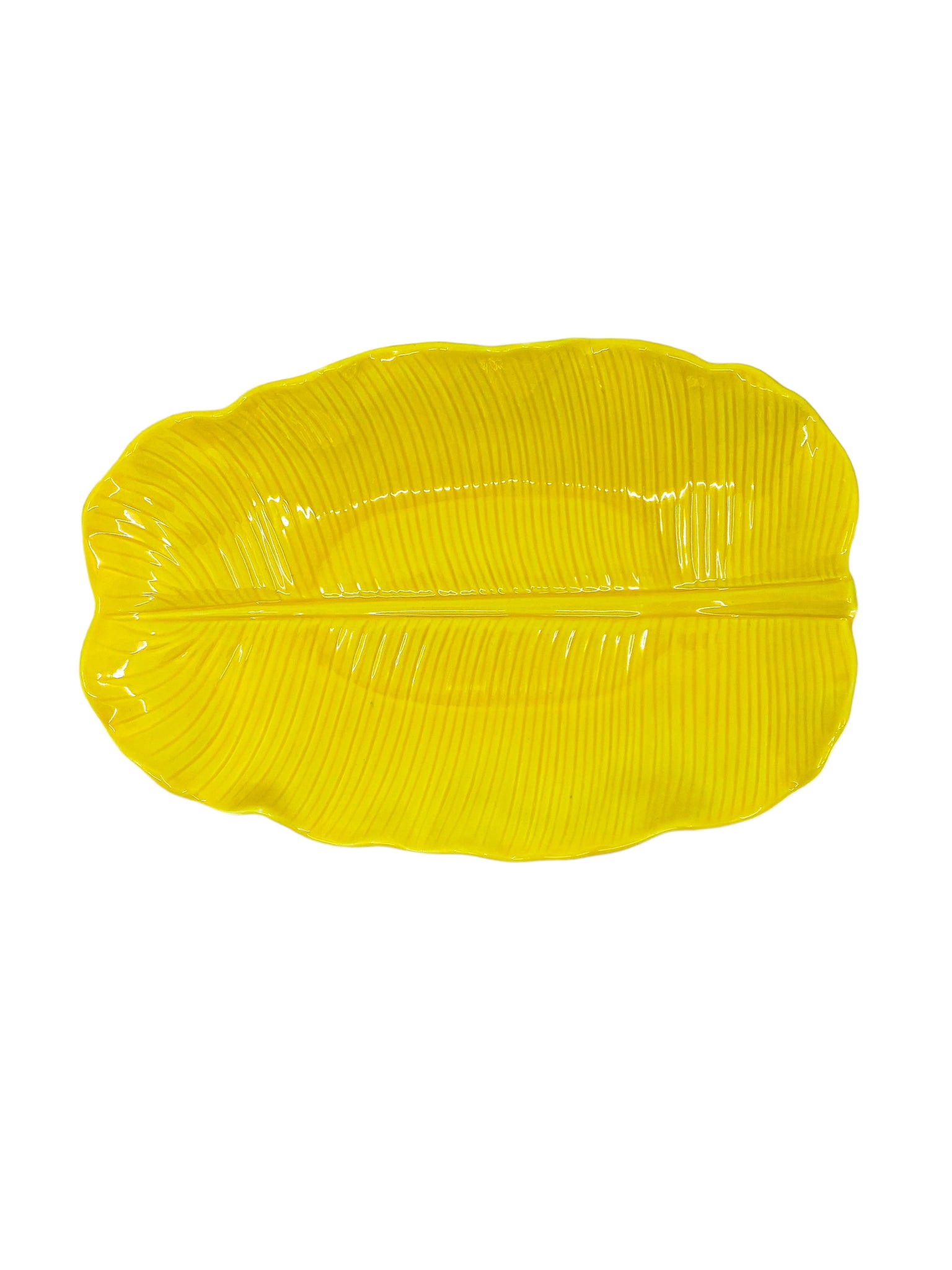 Vintage Metlox Ceramic Yellow Banana Leaf Tray