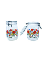Vintage 1970’s R. Carman ARC France Wild Poppy 1L Canisters, Set of 2