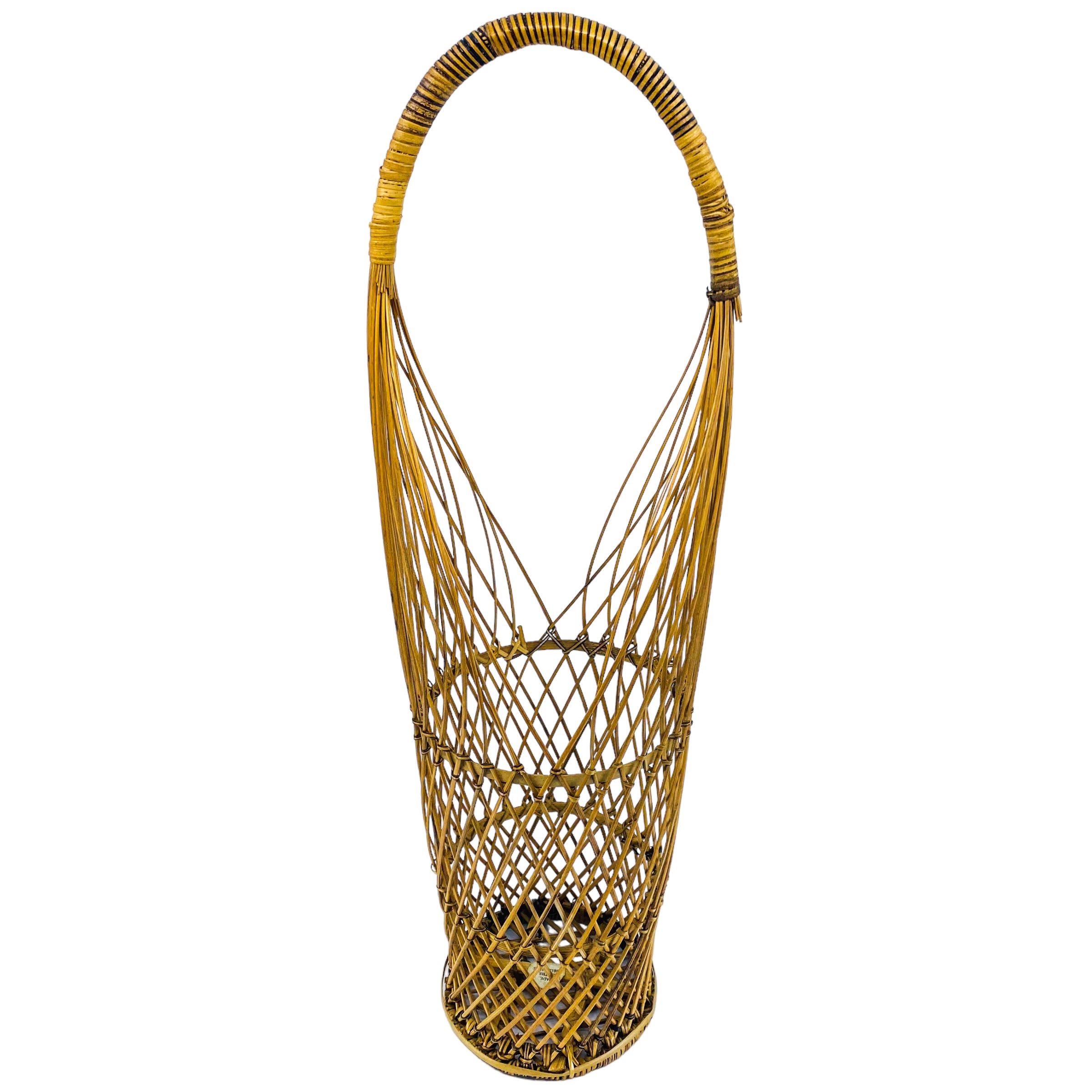 Vintage Rattan Ornate Wine Holder