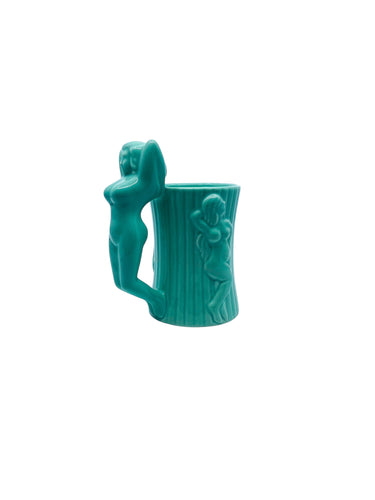 Fishs Eddy Teal Pin-up Girl Mug
