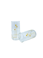 Corelle Abstract Yellow Floral Glasses, Pair