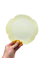 Set of 3 Vintage Mikasa by Kurata Yellow Bubble Glass Flower Petal Plates, Japan