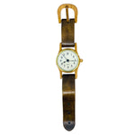 Vintage Handmade Wooden Wristwatch Clock