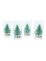 Vintage Nikko Christmas Tree Highball Glasses, Set of 4