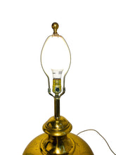 Large Chinoiserie Etched Brass Lamp