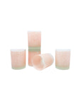 Vintage Tastesetter Frosted Coral Lowball Glasses, Set of 5