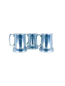 Vintage 1960’s Aluminum Playboy Bunny Beer Mugs, Set of 3