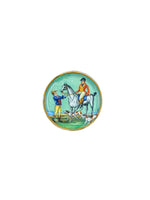 Vintage Fox Hunter & Hounds Porcelain Miniature Plates Germany, Set of 7