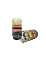 Retro Striped Smoked Tallboys, Pair