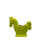 Vintage MCM Ceramic Chartreuse Horse Planter