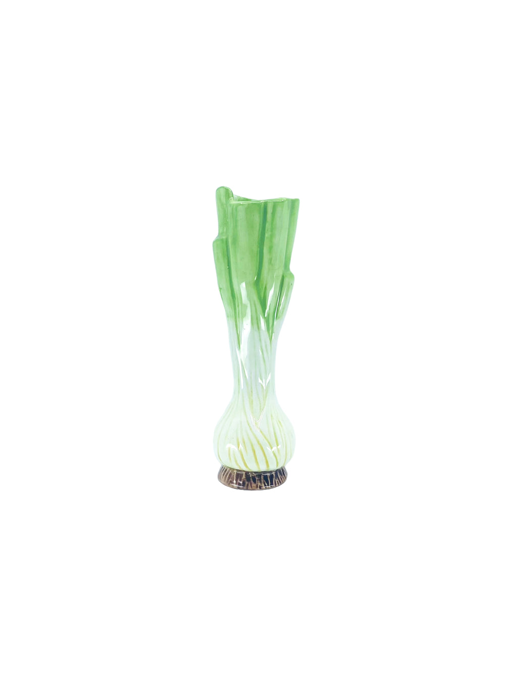 Vintage ‘Les Vegetables’ Hand Painted Green Onion Bud Vase by Seymour Mann