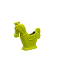 Vintage MCM Ceramic Chartreuse Horse Planter