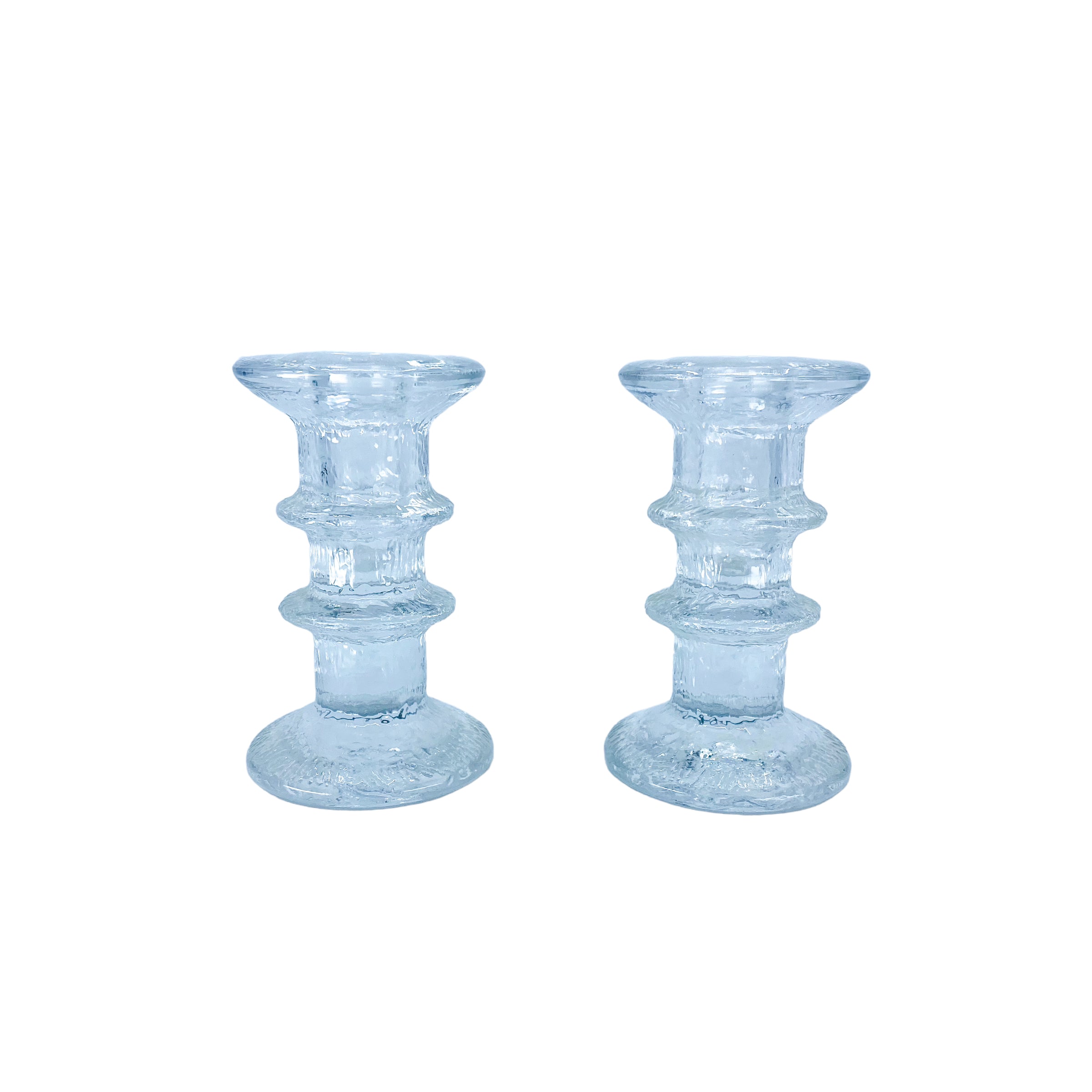 Timo Sarpaneva for Iittalia Glass "Festivo" Candlestick Holders, Pair