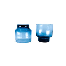 Vintage Blue Smoke Glasses, Pair