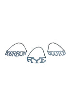 Vintage MCM Silver Plated Napier Decanter Tags (Bourbon, Rye, Scotch)