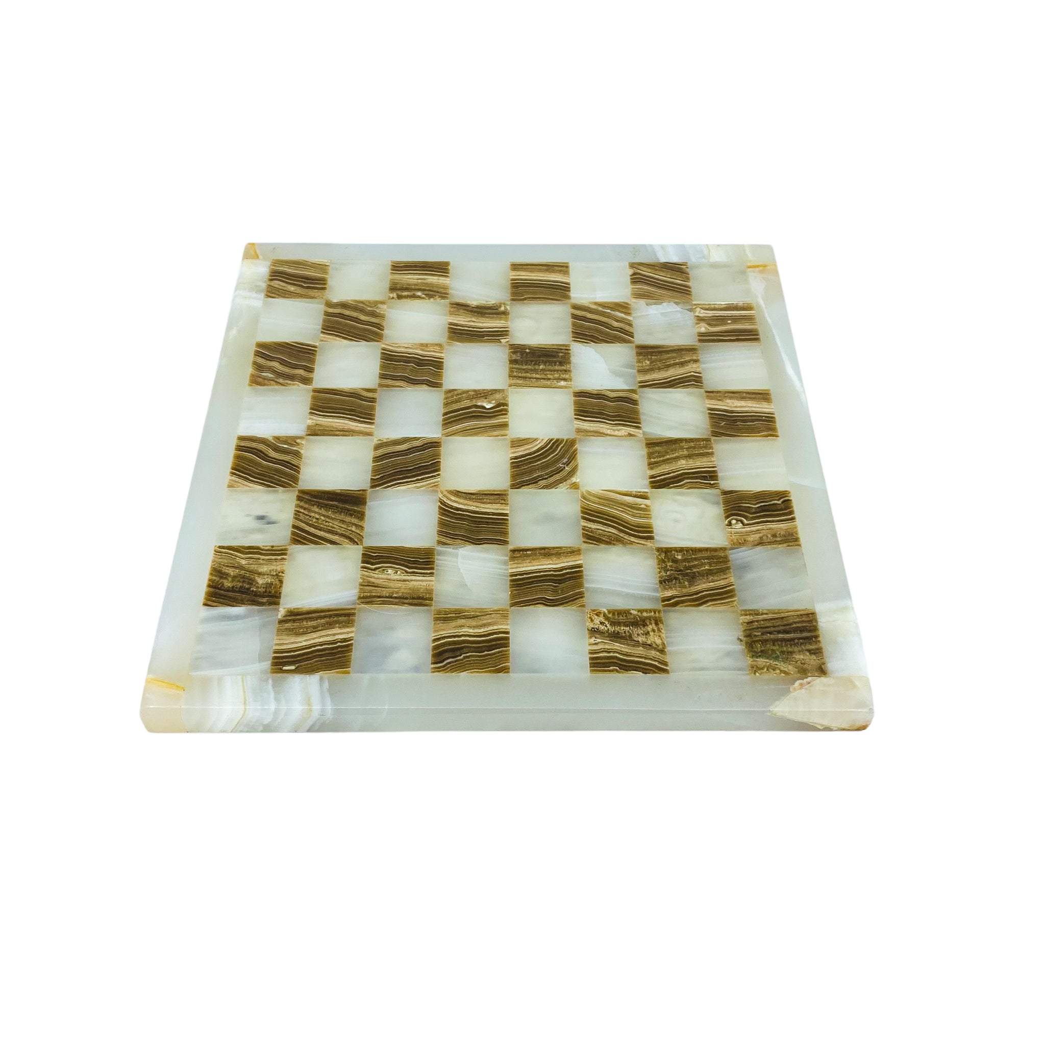 White and Onyx Marble Chessboard