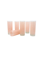 Vintage Tastesetter Frosted Coral Highball Glasses, Set of 6