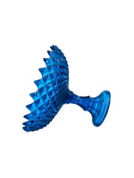 Westmoreland Blue Glass Sawtooth Diamond Point Footed Bowl