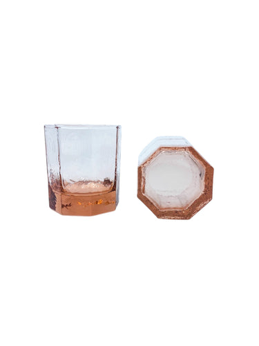 Vintage Libbey Pink Facets Glasses, Pair
