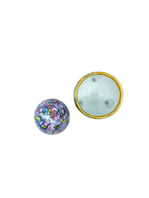 Vintage Cloisonné Style Ceramic Footed Egg