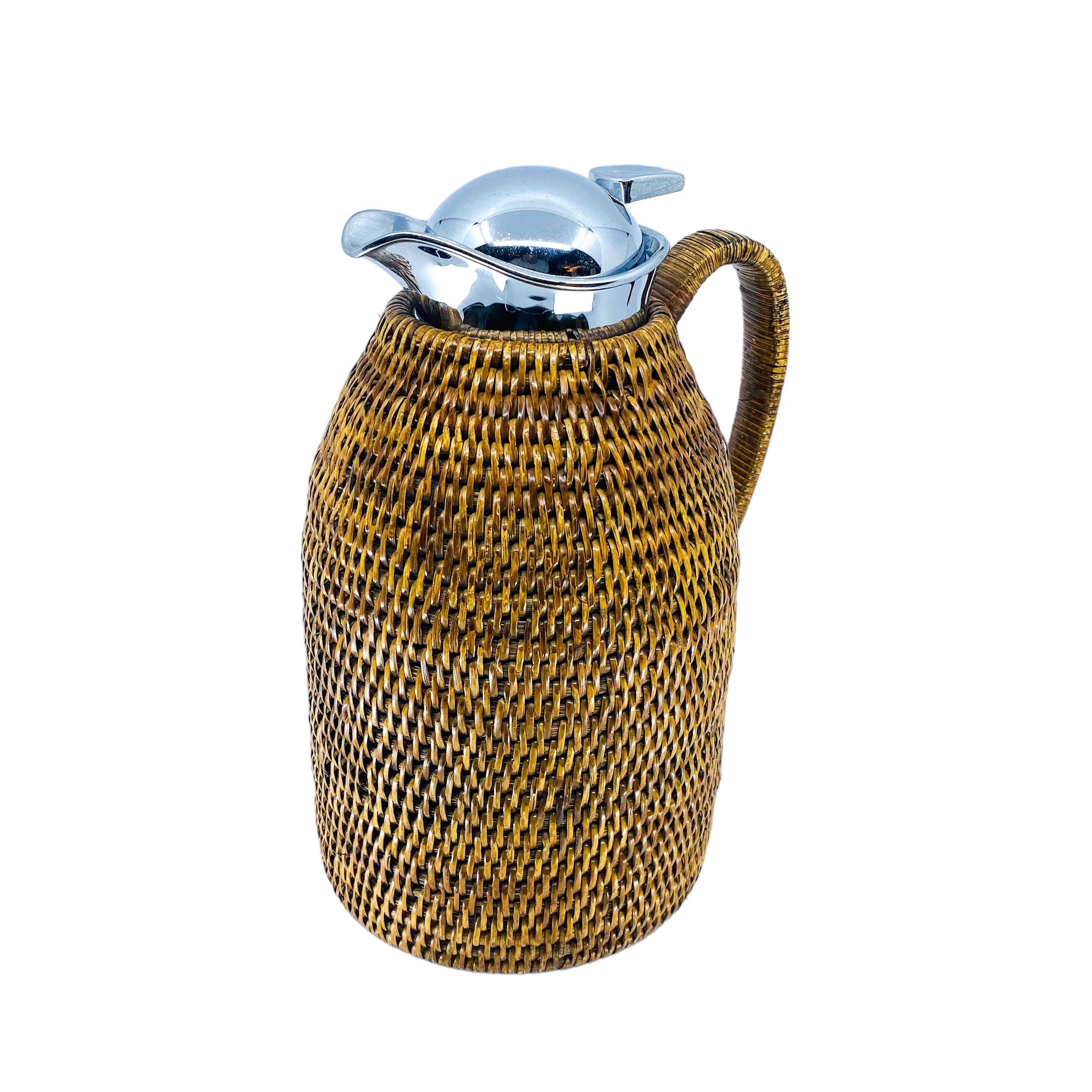 Vintage Ola Olsson Rattan Wrapped Thermos, Germany