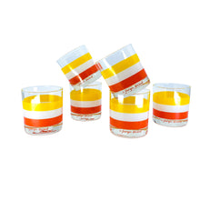 Vintage MCM Georges Briard Cabana Striped Cocktail Glasses