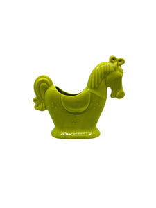 Vintage MCM Ceramic Chartreuse Horse Planter