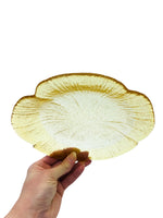 Set of 3 Vintage Mikasa by Kurata Yellow Bubble Glass Flower Petal Plates, Japan