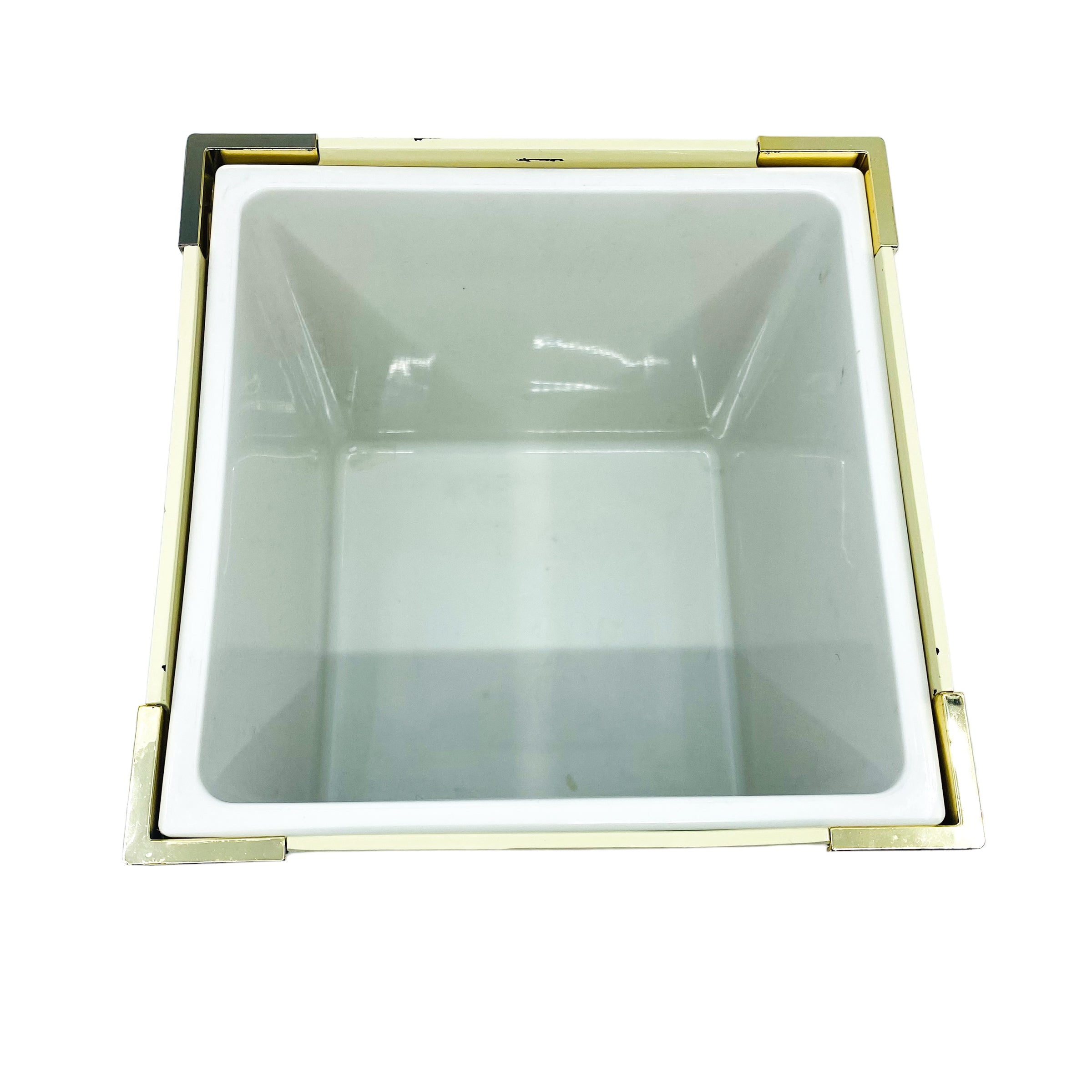 Vintage Georges Briard Cream and Gold Ice Bucket & Tray Set, Japan