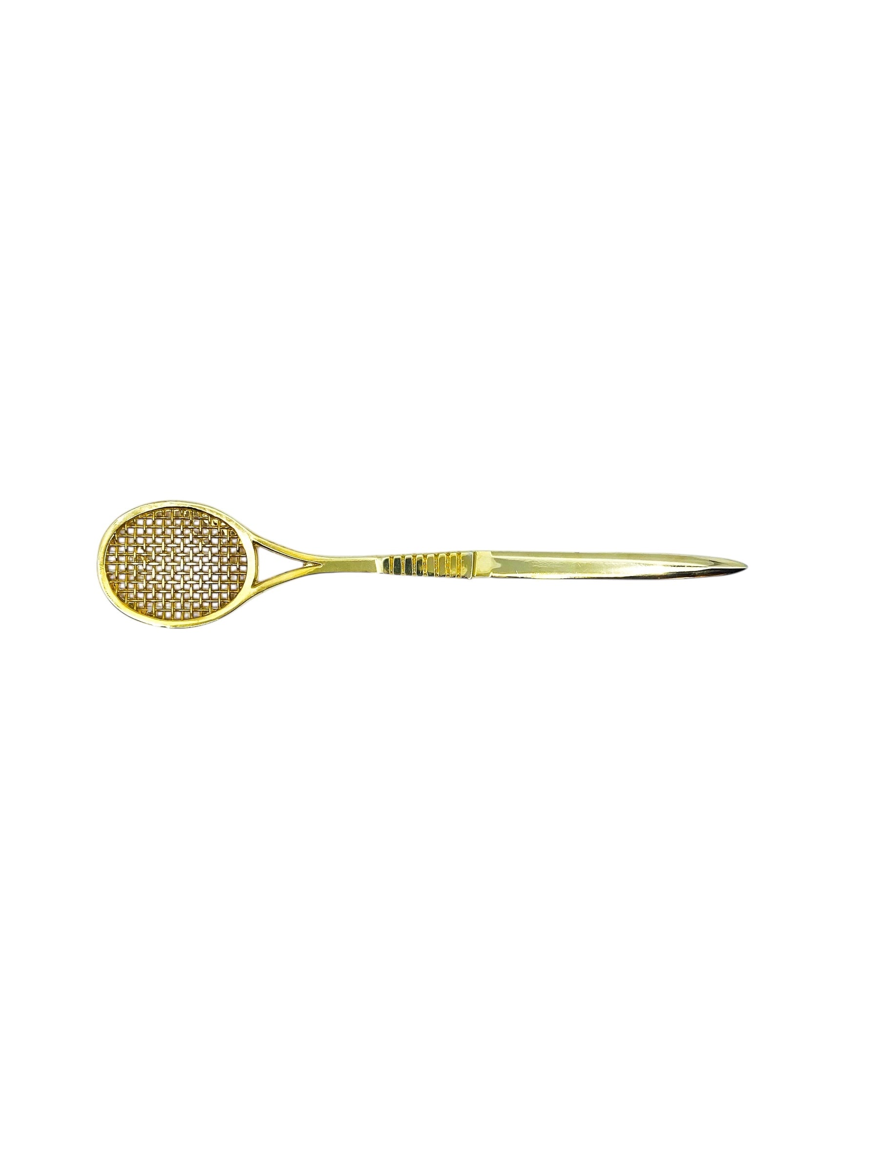 Gold Tennis Racket Letter Opener